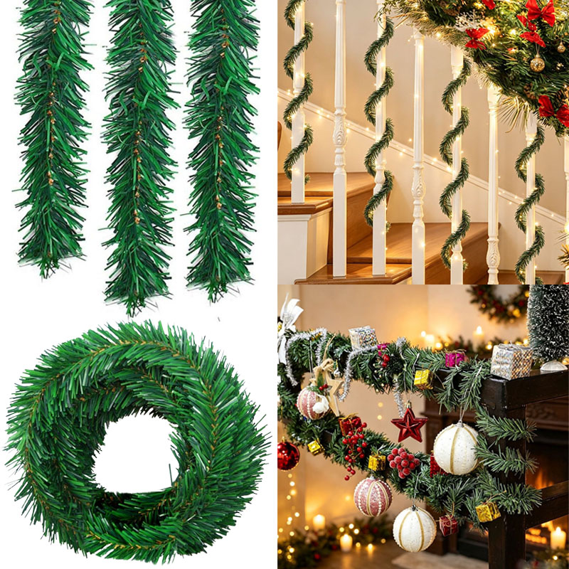 Tinsel Garland Decoration - Yeşil Çam Ağacı Temalı Noel Süsü,
