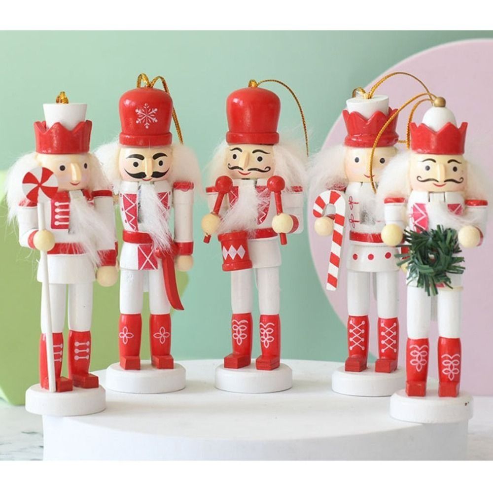 Nutcracker Figurine - 5 adet, Mutlu Noeller temalı, el