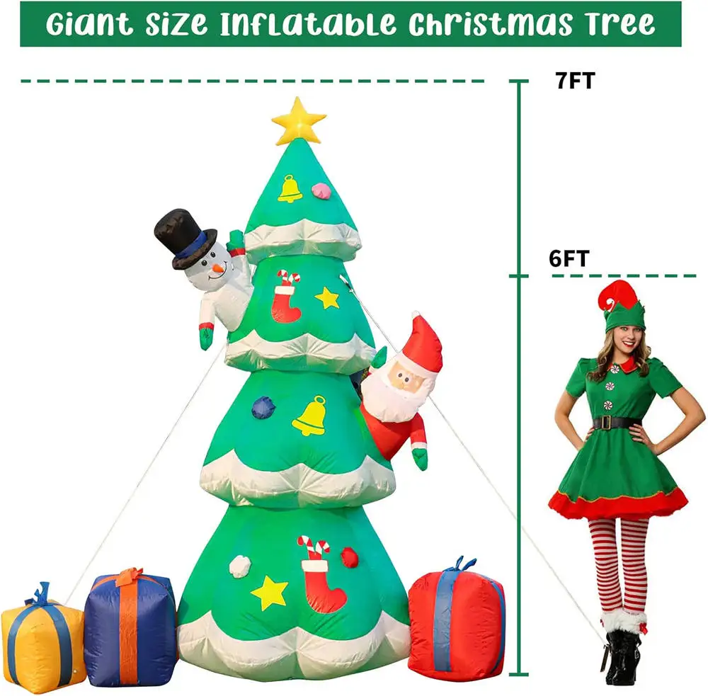 7FT Işıklı Noel Şişme Modeli,  - Christmas Tree Artificial incelemesi ve fiyatı