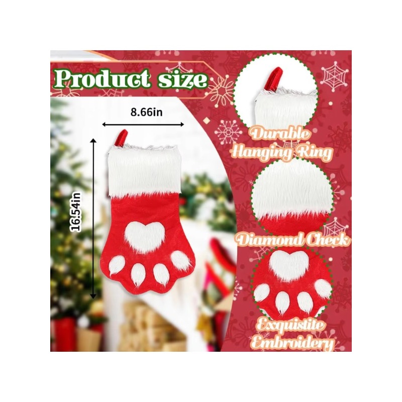 Kışlık Peluş Köpek Pati Şeklin - Christmas Stocking Hanging incelemesi ve fiyatı