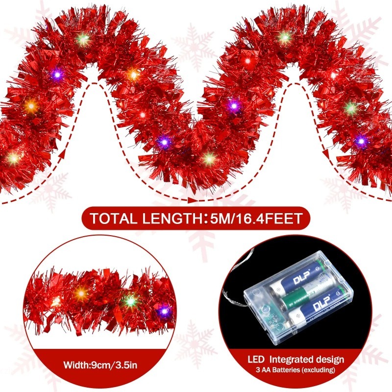 1 Adet 5 Metre Noel Simli Çele - Tinsel Garland Decoration incelemesi ve fiyatı